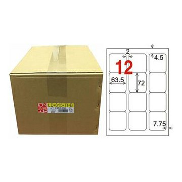 龍德 A4透明噴墨標籤(可列印) 12格 72x63.5mm 750大張 /箱 LD-815-TI-B【CUBE卡最高10%回饋】