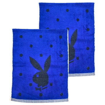 PLAYBOY 閃爍星空毛巾 33*76CM 100%棉 台灣製造  藍黑色  2條