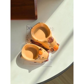 ins日式卡皮巴拉蘸料碟陶瓷小料碟家用沙拉番茄醬醋碟調味小吃碟