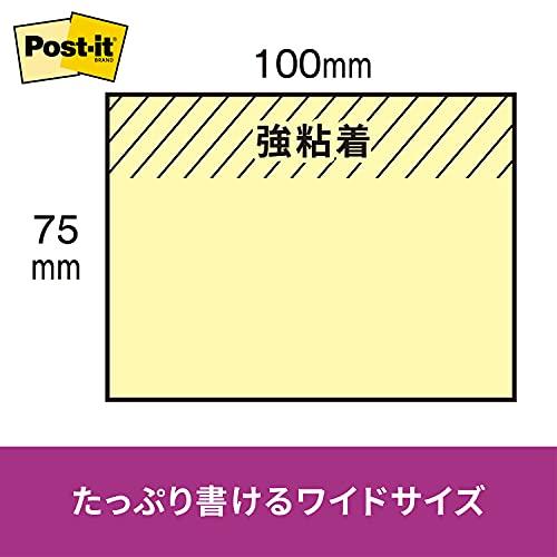 ポストイット 付箋 強粘着 ノート ネオンカラー 75×100mm 90枚×5冊 657-5SSAN