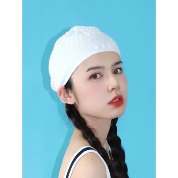 水滴泡泡硅膠泳帽 加大設計大頭圍不勒頭 防水長發護耳成人游泳帽