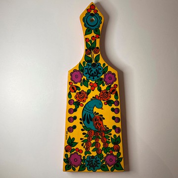 切板花中雀，木製廚具裝飾，黃色，裝飾品