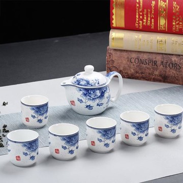 家用功夫茶具套裝整套陶瓷青花瓷茶壺茶杯泡茶壺公司訂單節日禮品