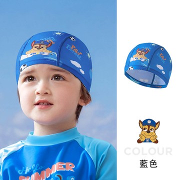 人氣卡通 - UPF50+兒童泳帽-卡通人物阿奇-藍色