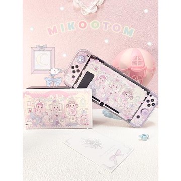 MIKOOTOM 原創契茶室任天堂 switcholed保護殼NS手柄套透明硬殼