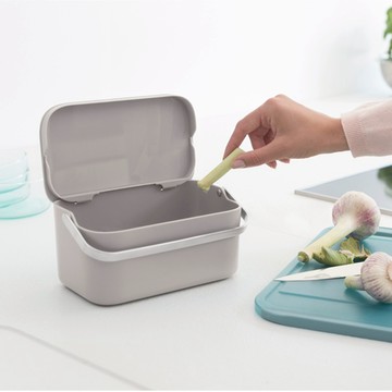 Brabantia 桌上型手提廚餘桶1.8L-淺灰