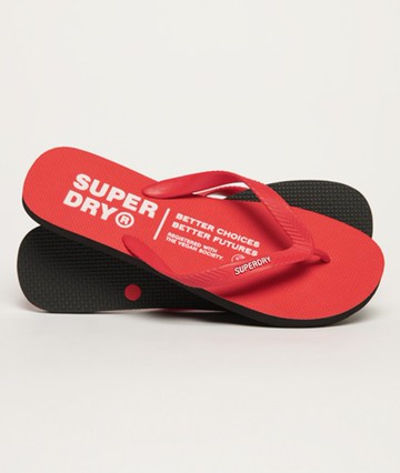 Superdry Men's Men's Studios Flip Flops Red / Risk Red - Size: M