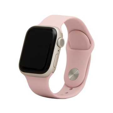 Apple Watch 錶帶 簡約舒適  Apple Watch 6/5/4/3/2/1 錶帶 防水矽膠 親膚 壓扣 運動 適用蘋果手錶 - 裸砂粉