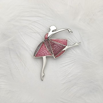 起舞之時 / 925純銀內填琺瑯胸針-給她的禮物