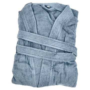 純棉七分袖浴袍 XL 125x65cm  孔雀藍  1件