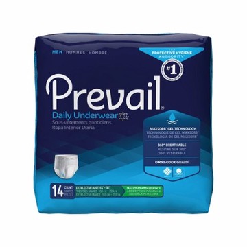 Male Adult Absorbent Underwear 2X-Large, White Case of 56 by First Quality