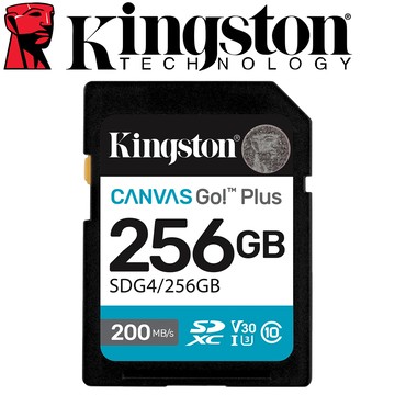 Kingston 金士頓 256GB 200MB/s SDXC UHS-I U3 V30 A2 記憶卡 SDG4/256GB