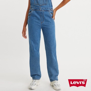 Levi s 女款 經典丹寧牛仔寬鬆吊帶褲