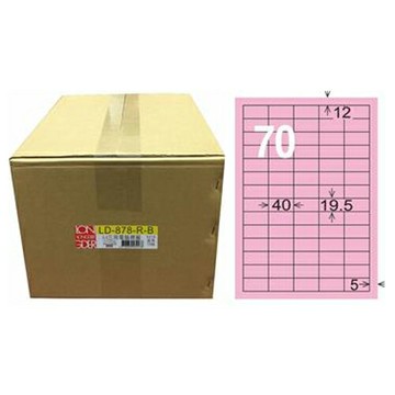 【龍德】A4三用電腦標籤 19x35mm 粉紅色1000入 / 箱 LD-882-R-B【APP滿額下單4%點數(單一帳號最高1000點)】7/31止