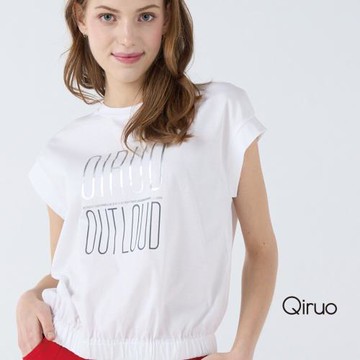 【Qiruo 奇若】春夏專櫃白色上衣7056A 短袖英文圖案