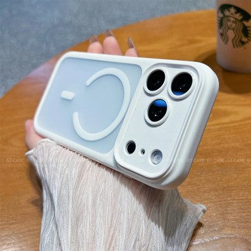 鏡框可拆卸 磨砂膚感半透 Magsafe磁吸殼 適用 iPhone 17 Pro Max 16 15 14 Pro手機殼
