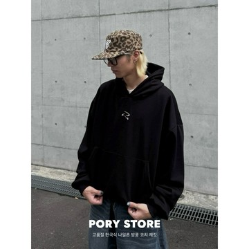【PORY STORE】 🇰🇷韓國品牌 Boxy 寬短帽T 實拍 刷毛 保暖 長袖 大學T 短版帽T 韓系男裝
