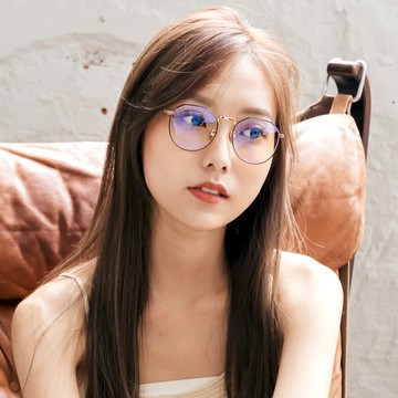 【ALEGANT】韓流造型幾何設計款輕量流砂金框UV400濾藍光眼鏡