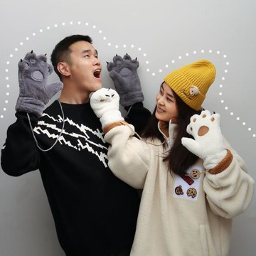 爪子手套男女生冬天加絨加厚保暖學生中童親子熊掌貓爪韓版百搭