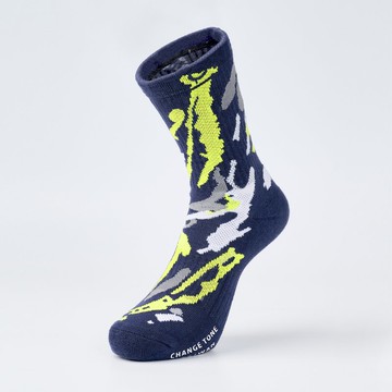 Flow 抗菌機能運動中筒襪 - 深藍(F)