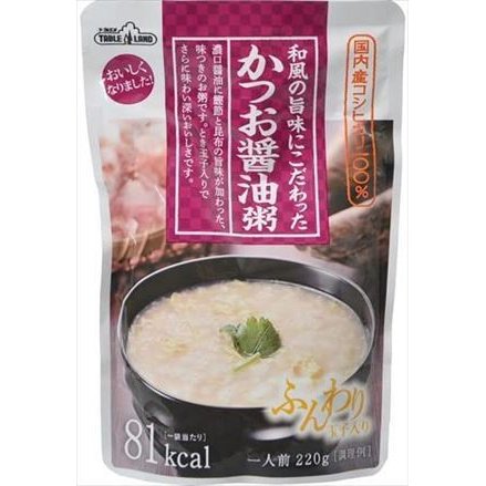 送料無料 丸善食品工業 テーブルランド 和風の旨みにこだわった かつお醤油粥 220g ×12個