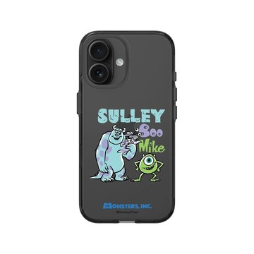 iPhone 16 Clear (相機按鈕) 酷墨灰 - 迪士尼-皮克斯 PIXAR - 怪獸和阿布