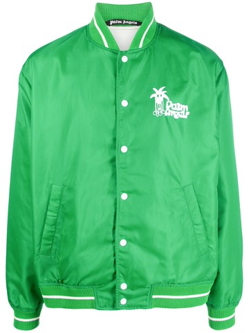Palm Angels - graphic-print bomber jacket - men - Polyamide/Cotton - XL - Green