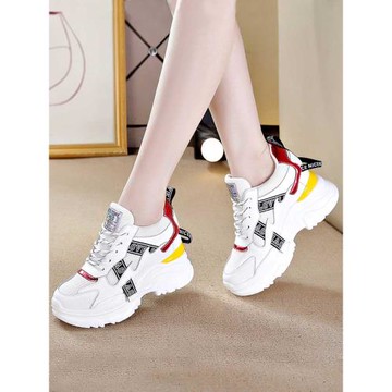 厚底內增高女鞋小個子運動鞋女款2026爆款新款8公分真皮休閑老爹