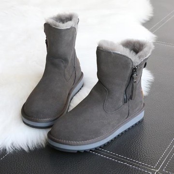 2024新款時尚雪地靴女短筒皮毛一體顯瘦秀氣羊毛短靴棉鞋女冬百搭