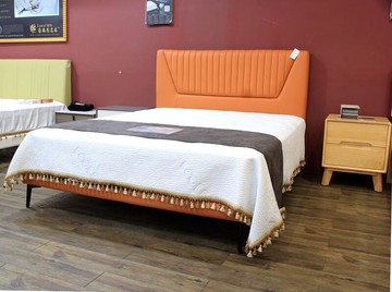 【歐風別館】米亞精品五尺雙人皮床架【床頭片+床底】【基隆至台中免運費】