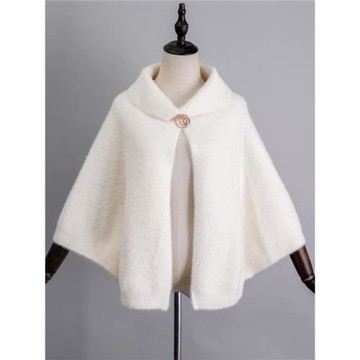 珍愛仿水貂絨旗袍外套女春季百搭短款2026新款小披肩春季女士斗篷