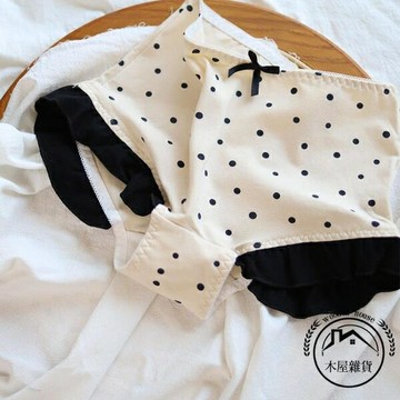 波點少女內褲中高腰包臀純棉平角【木屋雜貨】