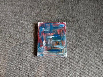 無框畫/壓克力水彩畫/裝飾畫/刷痕畫/抽象畫/迷你掛畫