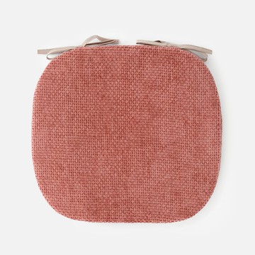 香奈兒絨編格紋馬蹄餐椅墊 38x41cm 紅