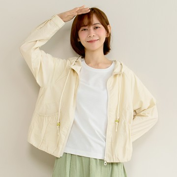 a la sha 泡泡下襬造型剪接連帽外套