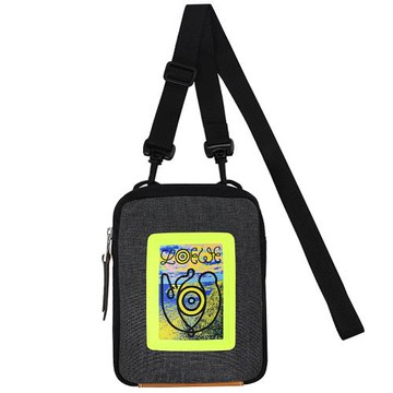 LOEWE Eye/LOEWE/Nature 品牌帆布拉鍊斜背方包.黑灰