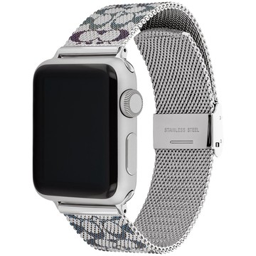 COACH Apple Watch 錶帶 38/40/41mm 適用 藍紫漸層 C字米蘭錶帶-銀 (不含手錶)