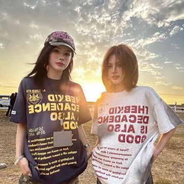 大美妞★現+貨 美式上衣 印花t恤 純棉短袖t恤女 oversize t恤 新款寬鬆上衣 情侶上衣服