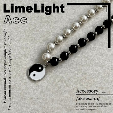 ☆LimeLight☆ 珍珠 / 陰陽 / 太極 / 八卦 / 鈦鋼 / 項鍊 / 單一尺寸 / 黑白