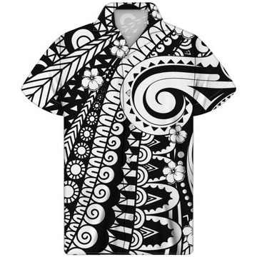 Summer Lapel Loose Print Short Sleeve Shirt翻領寬松印花襯衫