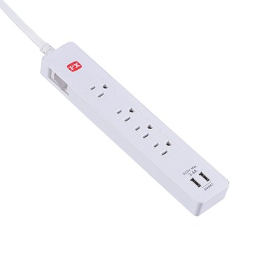 PX 1切4座4尺USB電源延長線 2入組