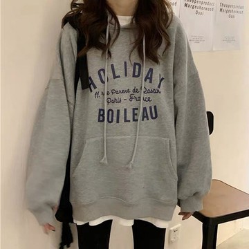 秋季衛衣 薄款連帽衛衣 帽t 衛衣女 秋季新款 韓版上衣 大學T 百搭上衣 寬鬆韓版帶帽衫