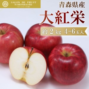 [予約 2023年11月1日-11月15日の納品] 大紅栄 約2kg 4-6玉 青森県産 りんご リンゴ 林檎 果実専用箱 秋ギフト