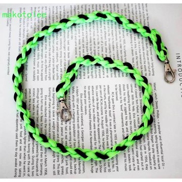 個性男士褲鏈潮男腰帶繩子編織熒光綠色百搭飾品街舞演出腰鏈