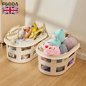 英國FGODA 奶油風鏤空洗衣籃/收納籃
