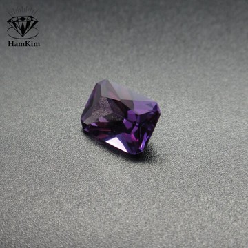 亞歷山大變色石 變色剛長方倒角男士戒指大戒面雙色個性寶石灰綠