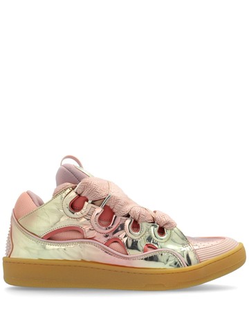 Lanvin - chunky lace-up sneakers - men - Bos Taurus/Fabric/Polyester/Rubber - 43 - Pink