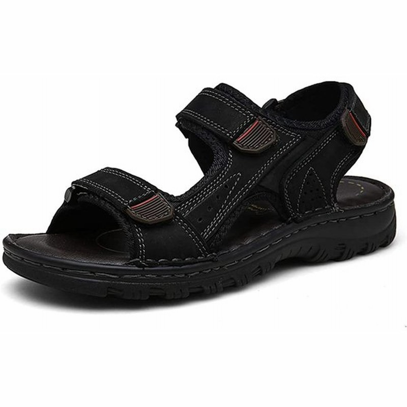 Gladsome メンズ スポーツサンダル エアクッション アウトドア サンダル 革 厚底 歩きやすい 牛革サンダル オフィス かかとあり ビーチ 通販 Lineポイント最大get Lineショッピング