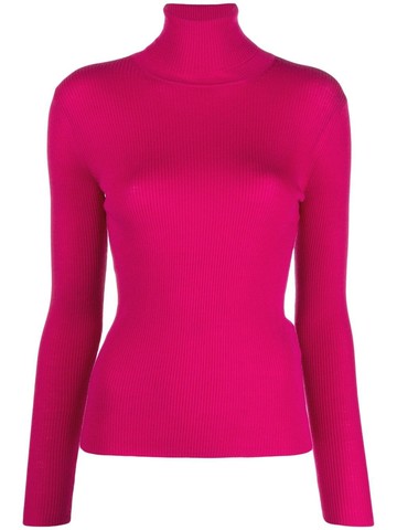P.A.R.O.S.H. - ribbed-knit roll-neck jumper - women - Wool - XS - Pink