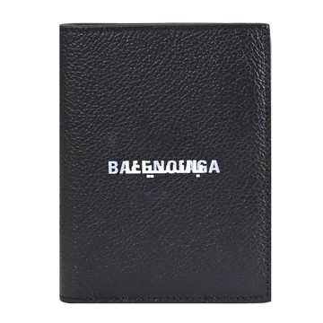 BALENCIAGA 巴黎世家 763333 燙印LOGO簡易直式卡包/短夾.黑